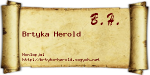 Brtyka Herold névjegykártya